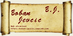 Boban Jevčić vizit kartica